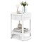 White Rubber Wood Round End Table with Drawer and Bottom Shelf